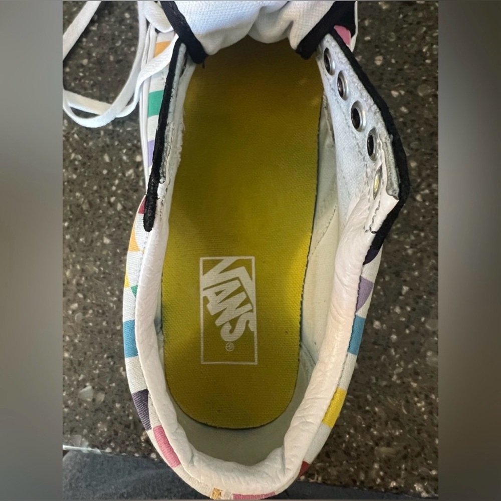 VANS Off The Wall Old Skool Rainbow Pride Checkerboard Lace Up Skater Sneakers - Picture 12 of 13